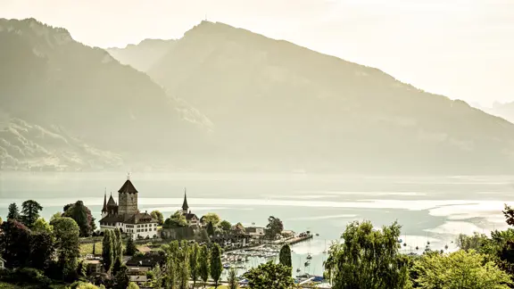 Spiez castle and Lake Thun