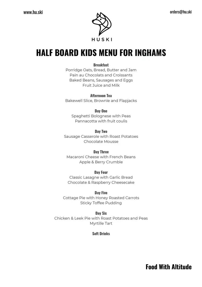 5 Huski Menu Children Menu