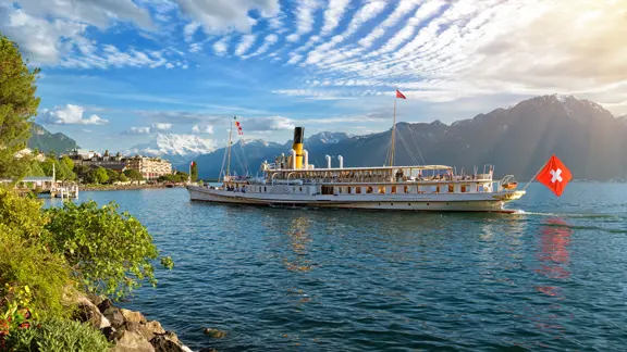 Montreux boat on lake Geneva
