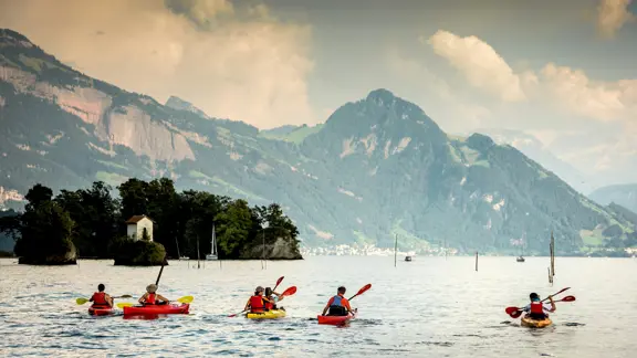 Lucerne Canoeing On Lake Lucerne